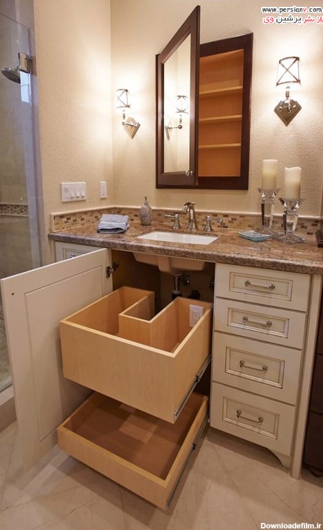 کمد و کابینت های پنهان در حمام و دستشویی + عکس