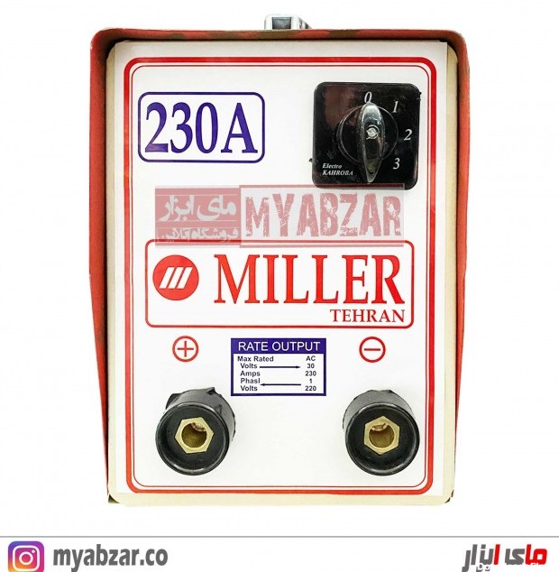 ترانس جوش میلر 230A (دارای کابل,انبر اتصال و انبر جوش)