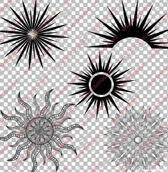 وکتور خورشید کارتونی ، وکتور خورشید فانتزی ، وکتور خورشید خانم ، طرح خورشید برای تاتو Sun Vectors