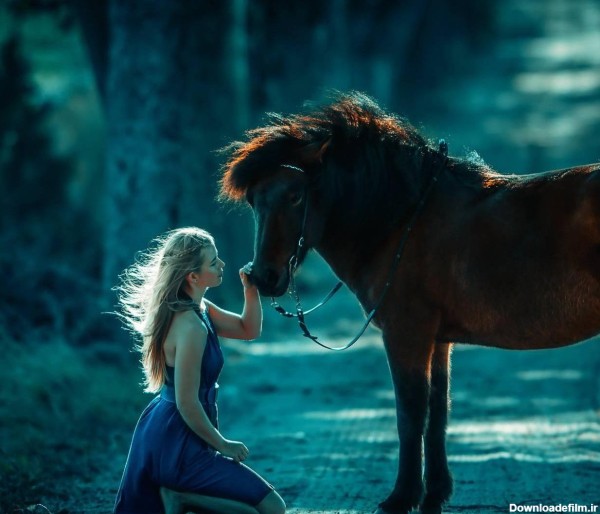 عکس پروفایل اسب با دختر