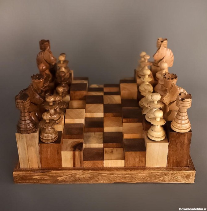 مشخصات، قیمت و خرید صفحه شطرنج سه بعدی چوبی با مهره ساده چوبی ...