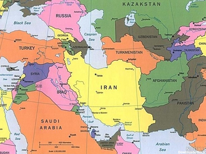 عکس نقشه ایران وهمسایه ها