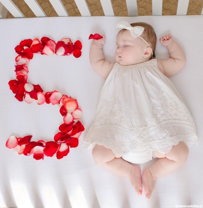 ایده عکاسی از نوزاد دختر و پسر پنچ ماهه - استودیو نیلفام