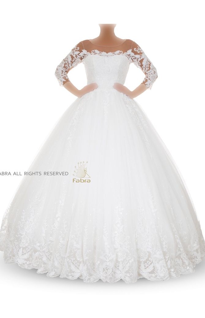 لباس عروس اسکارلت شاین دار آستین بلند