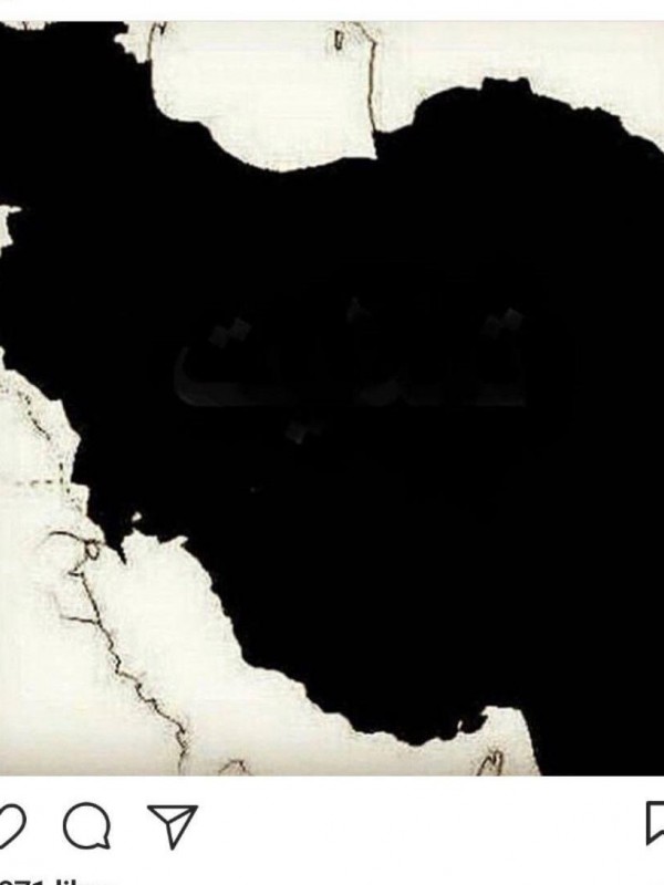 عکس نقشه سیاه ایران با دریا