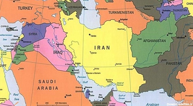 عکس نقشه ایران وهمسایه ها
