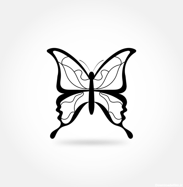 وکتور پروانه سیاه و سفید 6 | وکتورلو