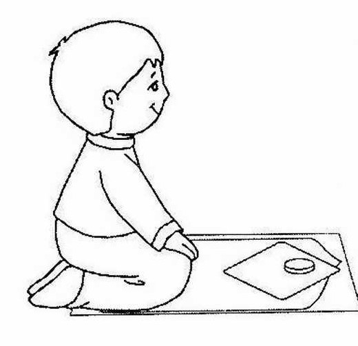 نقاشی در مورد نماز خواندن کودکانه و آسان برای رنگ آمیزی