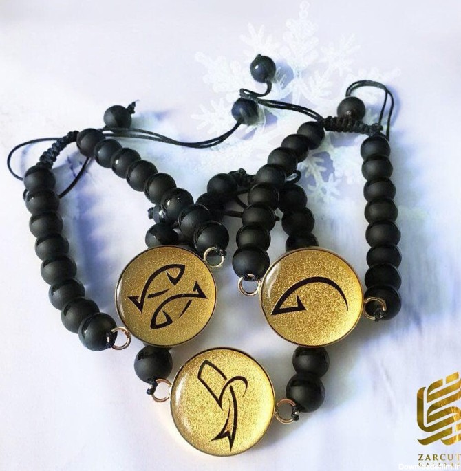 دستبند نماد ماه تولد فصل زمستان با سنگ اونیکس مشکی مات و براق