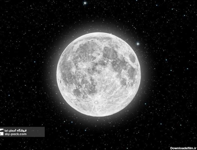 آسمان مجازی طرح ماه و شب پر ستاره