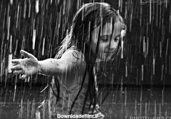 دختری زیر باران girl kid under rain