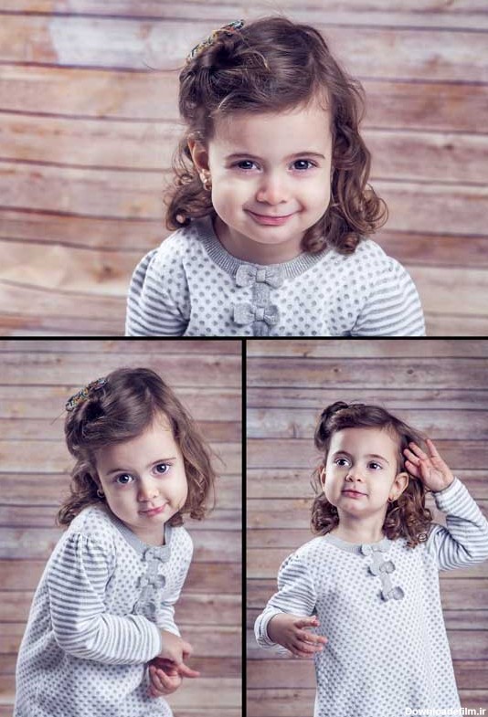 دانلود تصویر با کیفیت دختر بچه در سه ژست زیبا