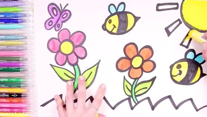 آموزش نقاشی به کودکان - فصل بهار