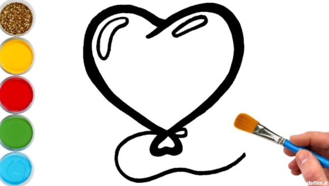 طراحی بادکنک قلبی ، رنگ آمیزی برای کودکان و نوجوانان | بیایید با هم نقاشی  کنیم