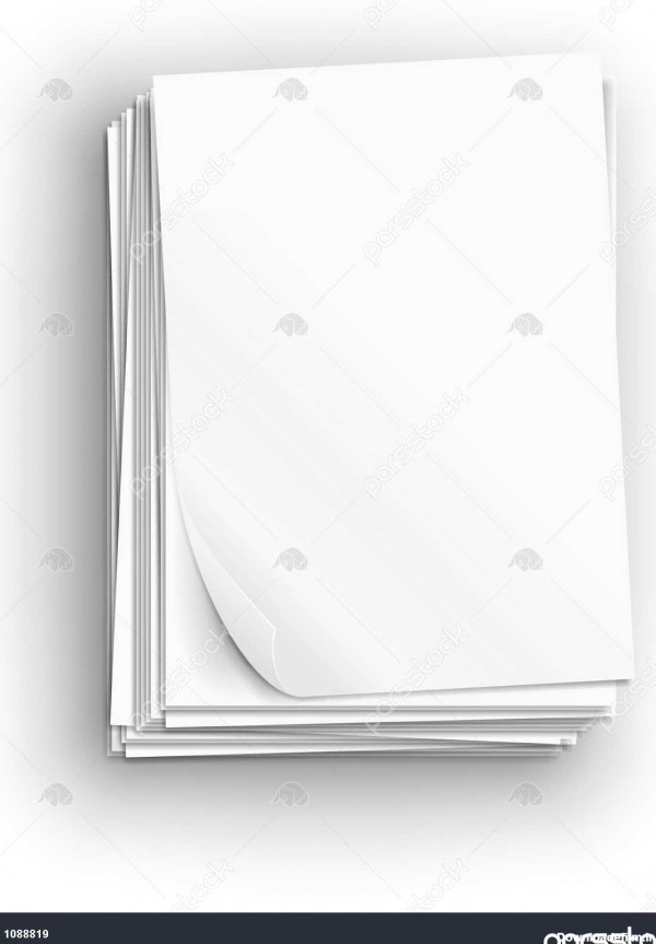 پشته بزرگ از ورق کاغذ سفید، تصویر برداری 1088819