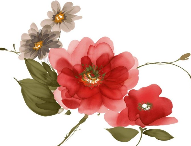 نقاشی گل با جوهر (عکس)