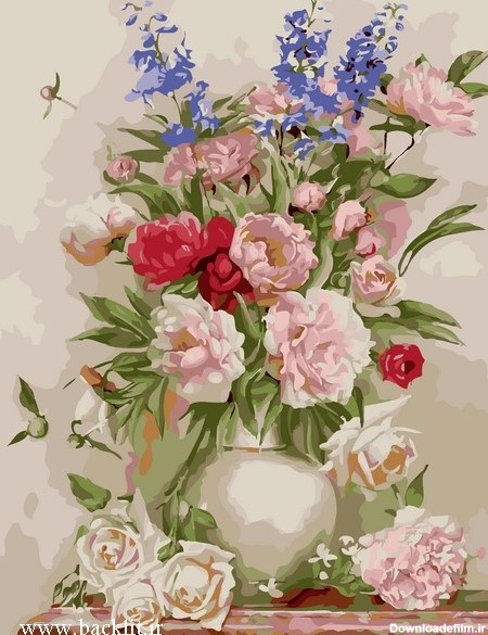 ساخت و سفارش تابلو نقاشی گلدان گل - ساخت تابلو نوری