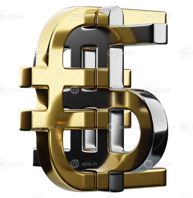 دانلود عکس تصویر سه بعدی از آیکون پول طلا یورو و نقره دلار | اوپیک