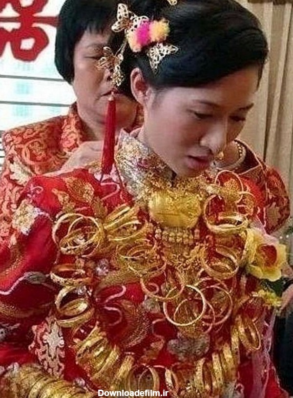سرتاپای این عروس از طلا او را گرانترین عروس جهان کرد! +عکس