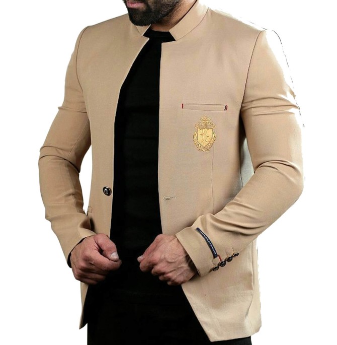 کت تک مردانه یقه دیپلمات کرم | فروشگاه اینترنتی پوشاک 99