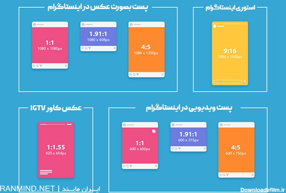 کامل ترین راهنمای سایز پست اینستاگرام - ایران مایند