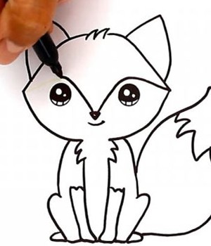 نقاشی روباه از روی مدل عکس