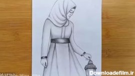 آموزش نقاشی زن با حجاب