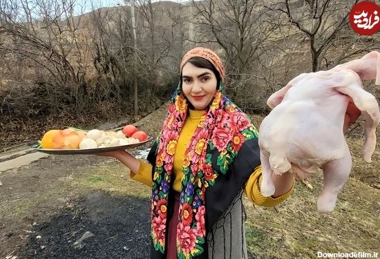 (ویدئو) پخت پلو کباب مرغ و گوجه به روش جالب بانوی جوان روستایی شمالی