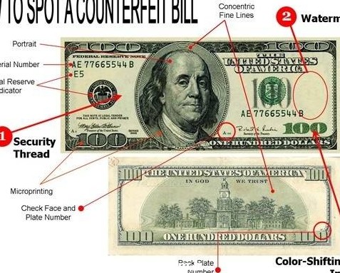 روش تشخیص دلار اصل از دلار تقلبی + عکس و فیلم