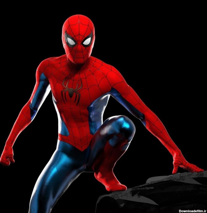 نمای نزدیک تر از کانسپت آرت لباس آبی و قرمز مرد عنکبوتی در فیلم Spider-Man: No Way Home