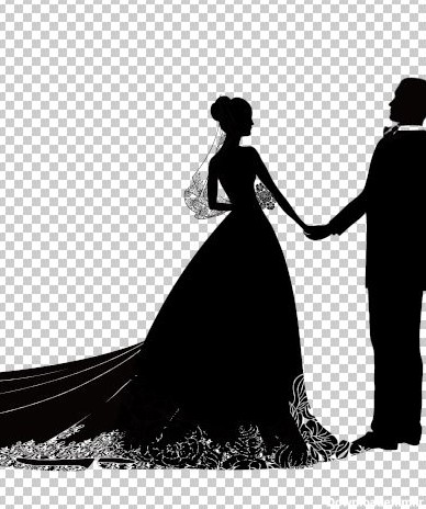 عروس و داماد سیاه و سفید