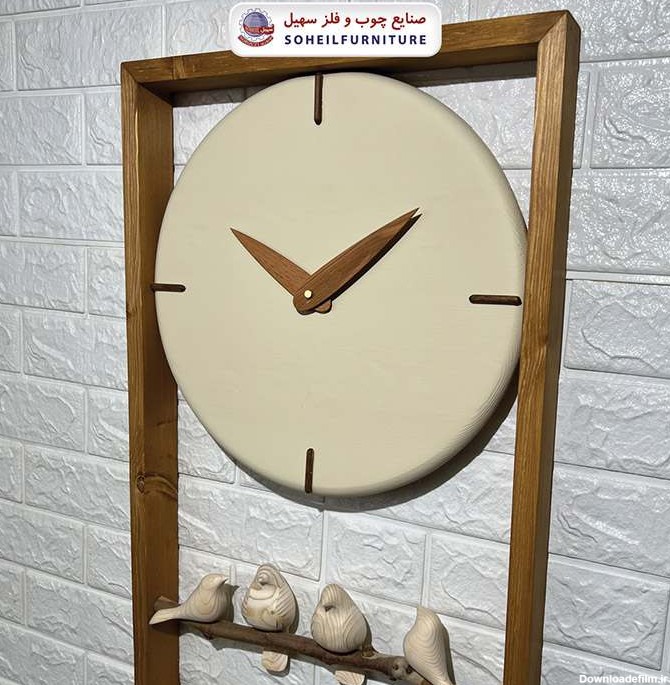 ساعت دیواری چوبی فانتزی بزرگ مدل g70 سهیل - صنایع چوب و فلز سهیل