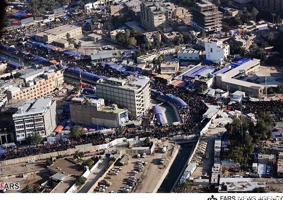 تصاویر هوایی از جمعیت میلیونی زائران کربلا در اربعین حسینی ...