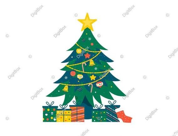 عکس درخت کریسمس کارتونی - دیجیت باکس - DigitBox