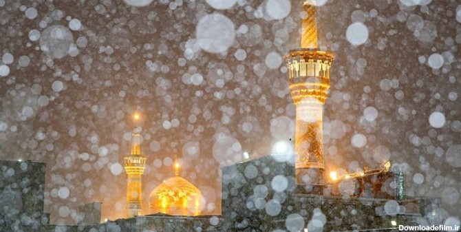 بارش برف پاییزی در حرم امام رضا(ع)+عکس