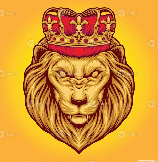 دانلود لوگوی کلاسیک وکتور تاج شیر شاه زیبا برای | اوپیک