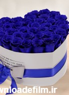 باکس گل رز آبی طرح قلب