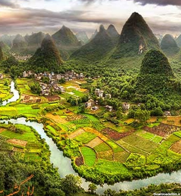 شهر یانگشو چین با زیباترین طبیعت گردشگری و رودخانه لی در چین
