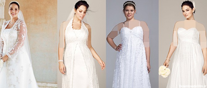 مدل لباس عروس برای افراد چاق (سایزبزرگ‌ها چه لباس عروسی بپوشند؟)