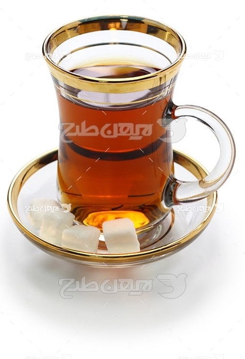عکس استکان چای و قند