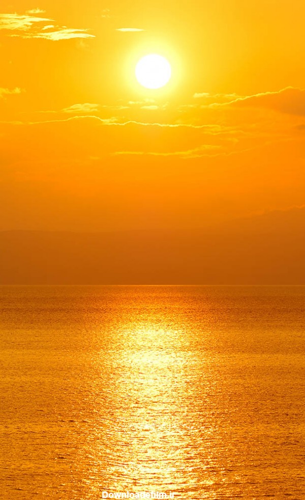عکس غروب خورشید در دریا - مسترگراف