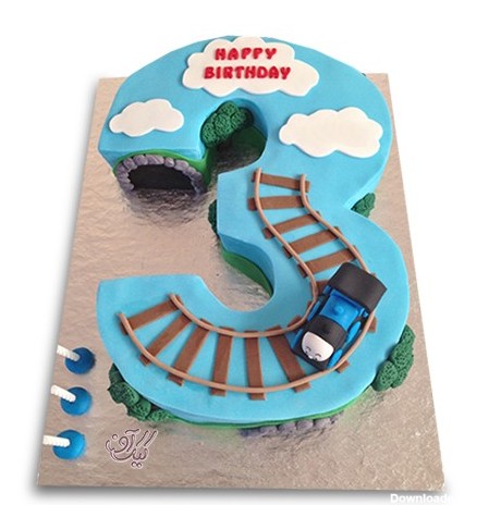 سفارش کیک تولد - کیک عدد سه قطاری | کیک آف