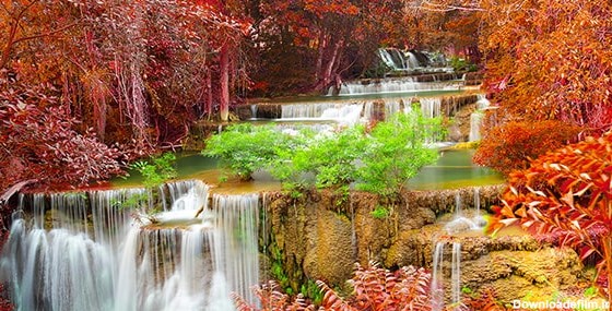 تصویر پس زمینه منظره آبشار و فصل پاییز | فری پیک ایرانی ...