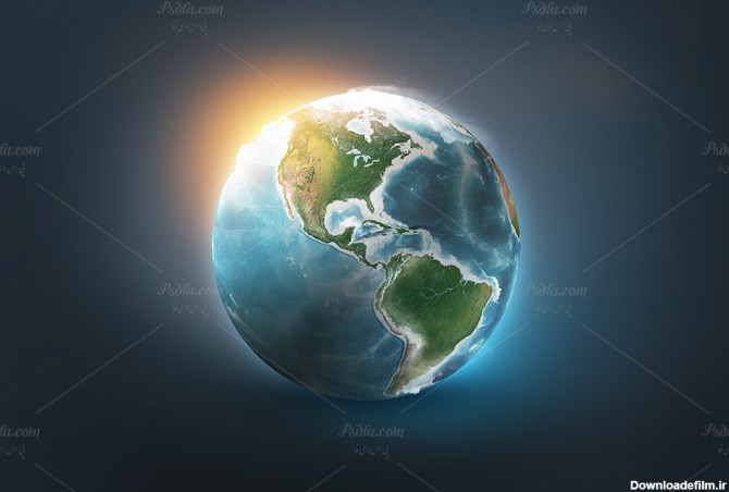 دانلود طرح سه بعدی کره زمین (360 درجه) به صورت لایه باز برای ...