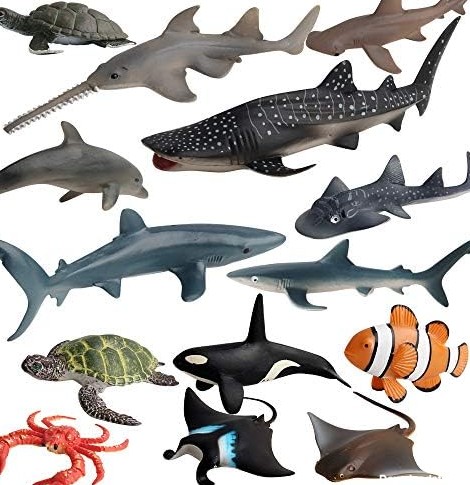 Amazon.com: 15 Pcs Shark Toys Plastic Assorted Ocean Animal Shark ...