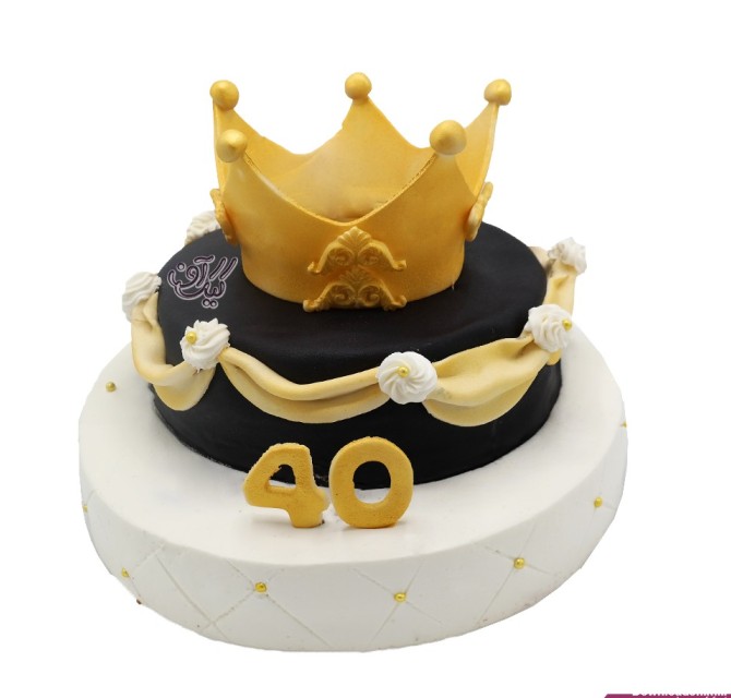 کیک تم تولد تاج - کیک تاج کوئین | کیک آف