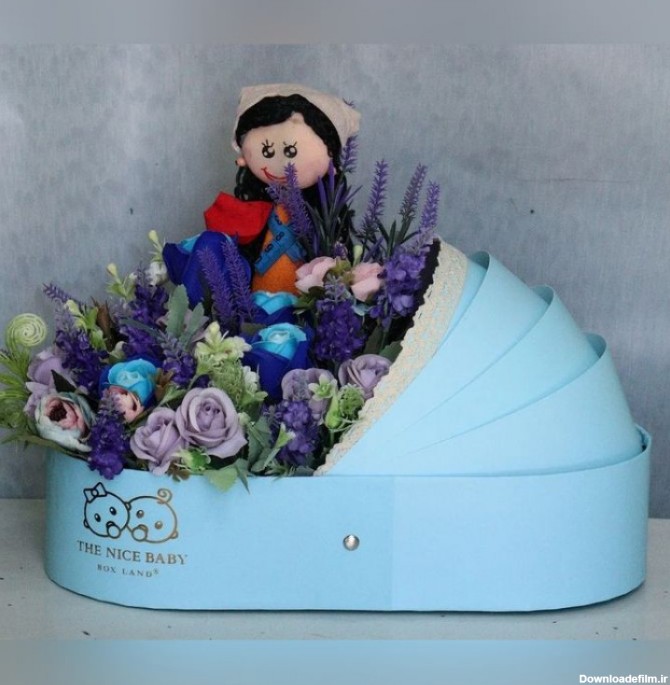 مدل باکس نوزادی پسرانه با م رنگی آبی تزیین شده با بادکنک ...