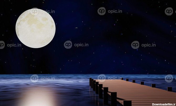 عکس ماه رو دریا