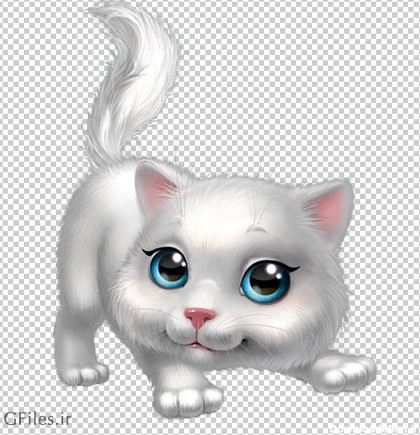png بدون پس زمینه گربه سفید کارتونی