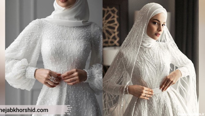 60 مدل لباس عروسی با حجاب ترند 2024